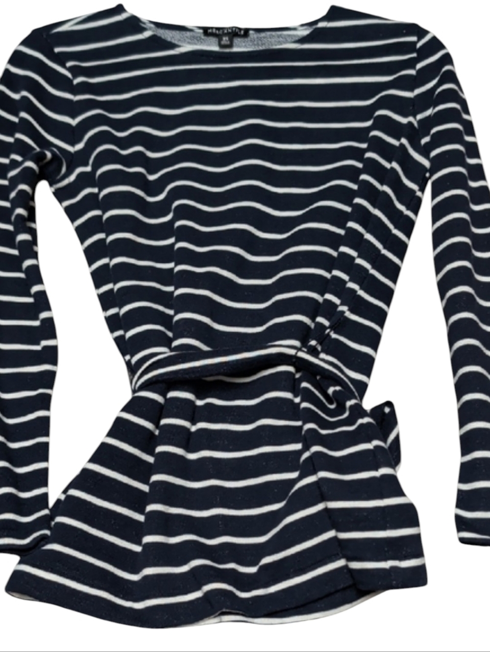 J. Crew Black and White Striped Long Sleeve Top